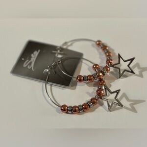 NEW Sona Star Hoop Earrings with Copper Beads and Star Charm